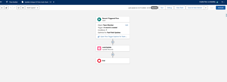 Fast field updates after migration to flow